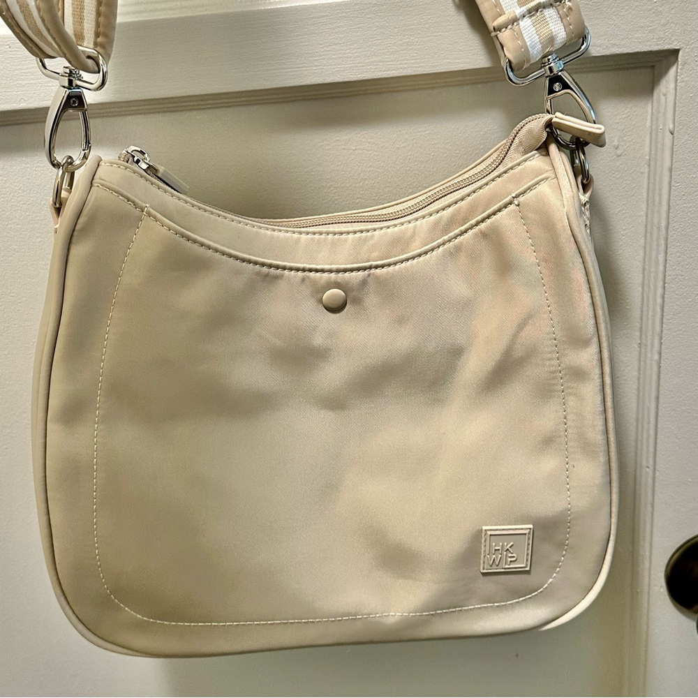 IHKWIP Side Stripe Saddle Crossbody Nylon Bag Sand Beige